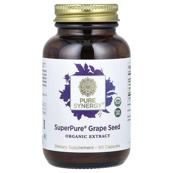 Виноградные косточки SuperPure, 60 капсул Pure Synergy