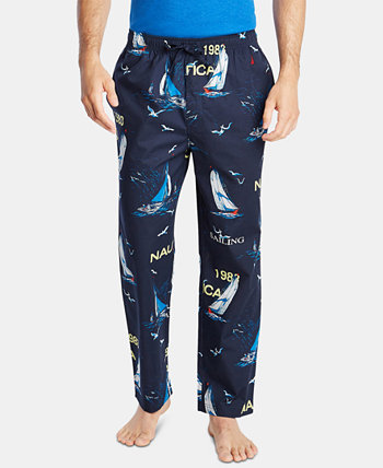 Мужские хлопковые пижамные штаны с принтом парусника Nautica