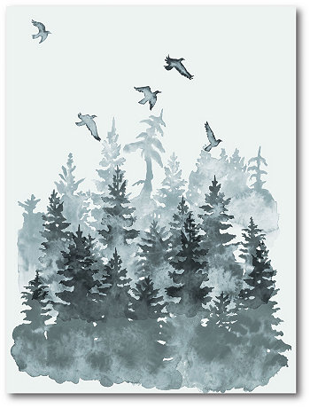 Картина на холсте, обернутая акварелью «Сосновый лес» - 18 "x 24" Courtside Market