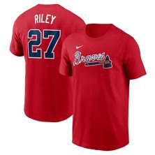 Men's Nike Austin Riley Red Atlanta Braves Fuse Name & Number T-Shirt Nitro USA
