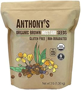 Anthony's Organic Brown Mustard Seeds, 3 lb, Gluten Free, Non GMO, Keto Friendly Anthony's