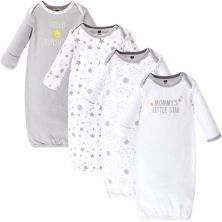Infant Cotton Long-Sleeve Gowns 4pk, Star And Moon Hudson Baby