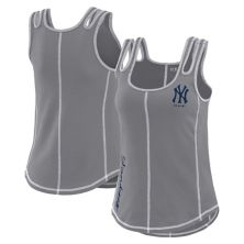 Women's WEAR by Erin Andrews Gray New York Yankees Contrast Stitch Tank Top WEAR by Erin Andrews