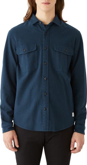 Heavy Herringbone Flannel Button-Up Shirt FRANK AND OAK
