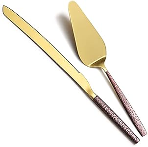 Berglander Wedding Cake Knife and Server Set, Stainless Steel Cake Cutting Set For Wedding Include Cake Cutter And Cake Server Perfect For Wedding, Birthday, Parties and Events Berglander