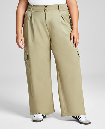 Модные широкие плиссированные брюки-карго больших размеров And Now This