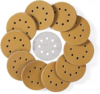 S SATC Sanding Disc 100 PCS 5 Inch Sanding Discs Hook and Loop 40 Grit 8 Hole Orbital Sander Pads for Fast and Efficient Sanding S Satc