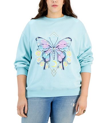 Модный свитшот больших размеров с цветущей бабочкой Rebellious One