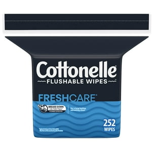 Cottonelle Fresh Care Flushable Wet Wipes, Adult Wet Wipes, 1 Refill Pack, 252 Wipes Per Pack, Packaging May Vary Cottonelle