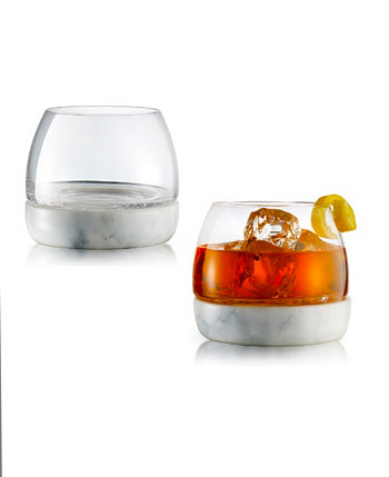 Мраморные стаканы для виски, набор из 2, 11 унций Qualia Glass