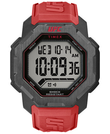 Мужские часы UFC Knockout, красные полиуретановые часы с цифровым принтом, 48 мм Timex