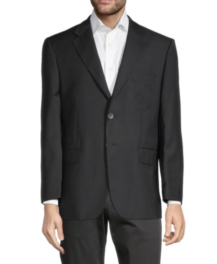 Шерстяной пиджак современного кроя Saks Fifth Avenue