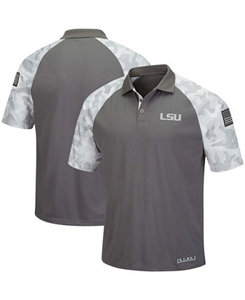 Мужская серая, камуфляжная рубашка-поло LSU Tigers OHT в стиле милитари с регланом Zoomie Colosseum