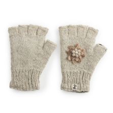 Женские вязаные перчатки без пальцев SIJJL с цветочным акцентом SIJJL