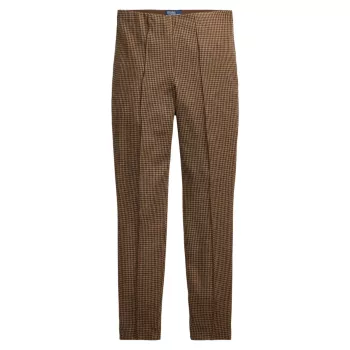 Укороченные брюки из смесовой шерсти с узором «гусиные лапки» Polo Ralph Lauren