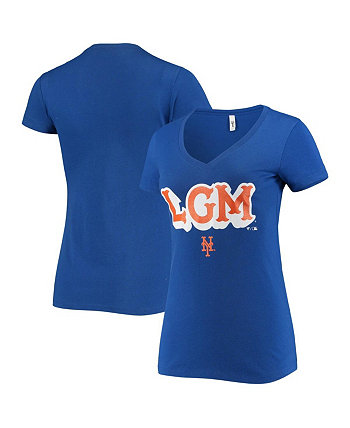 Женская футболка Royal New York Mets Hometown с v-образным вырезом BreakingT