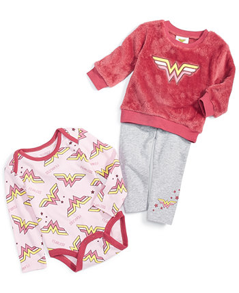 Топ, боди и брюки Wonder Woman для маленьких девочек, комплект из 3 предметов HAPPY THREADS