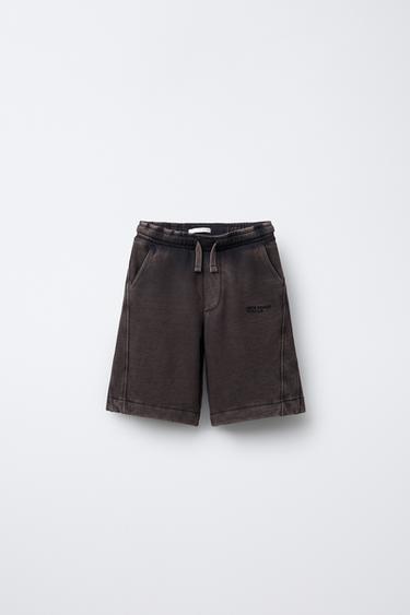 WORN EFFECT PLUSH SHORTS Zara