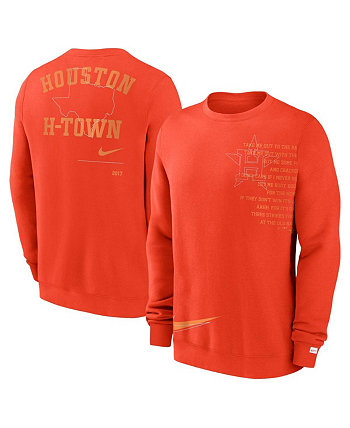 Мужская оранжевая флисовая толстовка с капюшоном Houston Astros для игры в мяч Nike