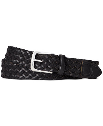 Men's Braided Leather & Cotton Belt Polo Ralph Lauren