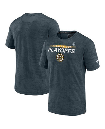 Мужская темно-серая футболка Boston Bruins Authentic Pro Cup Stanley Cup 2022 Playoffs Fanatics