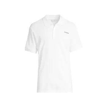 Хлопковая рубашка-поло с логотипом Alexander McQueen