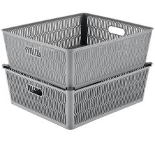 Simplify 2-Pack Slide to Stack Shallow Storage Tote Set Simplify