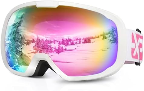 EXP VISION Ski Goggles for Men Women, OTG Snowboard Goggles with 100% UV Protection Anti Fog Lens Snow Goggles EXP VISION