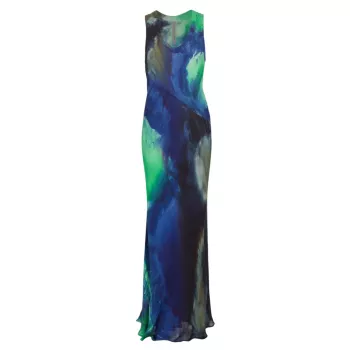 Valentina Dyed Silk Maxi Dress RAQUEL ALLEGRA