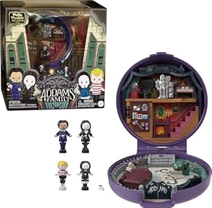 Polly Pocket Collector Playset, The Addams Family Compact with 4 Special Edition Character Dolls and 10 Accessories Polly Pocket