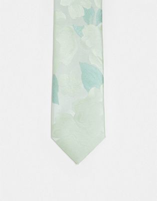 Twisted Tailor Abelia floral tie in sage green Twisted Tailor