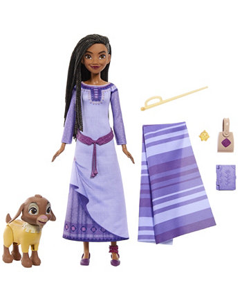 Модная кукла Disney's Asha of Rosas Adventure Pack с друзьями-животными и аксессуарами Wish