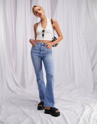 Яркие эластичные расклешенные джинсы с высокой посадкой ASOS DESIGN 'Y2K' ASOS DESIGN