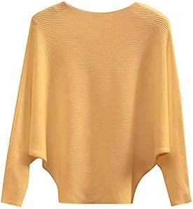 Женский Свитер GABERLY Boat Neck Batwing Sleeves Dolman GABERLY