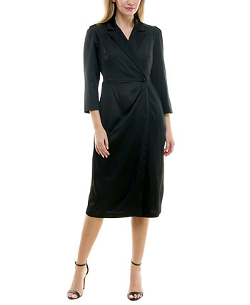 Женское атласное платье-блейзер с рукавом 3/4 с запахом MAISON TARA