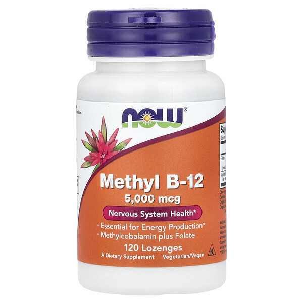 Methyl B-12, 5000 мкг, 120 таблеток - NOW Foods NOW Foods