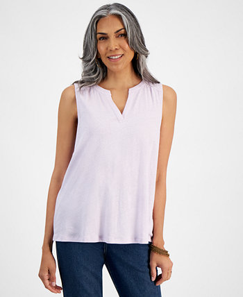 Women's Linen-Cotton Sleeveless Top, Created for Macy's Style & Co