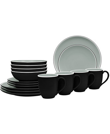 Набор столовой посуды ColorTrio Coupe, 16 предметов, сервиз на 4 персоны Noritake