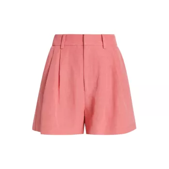 Andie Linen-Blend Tailored Shorts Paige