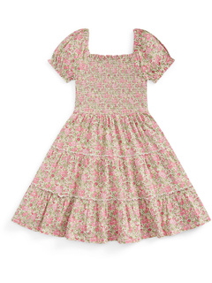 Платье из присборенного хлопка с цветочным принтом (для больших детей) Polo Ralph Lauren
