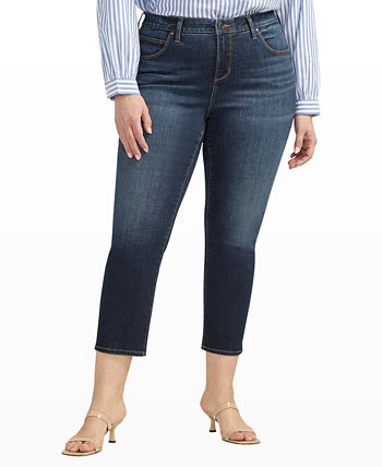Рубиновые прямые укороченные джинсы со средней посадкой больших размеров JAG