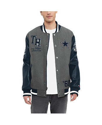 Мужская университетская куртка с застежкой на пуговицы Dallas Cowboys Gunner, темно-серая и темно-синяя Tommy Hilfiger