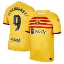 Молодежная футболка Nike Robert Lewandowski Yellow Barcelona 2022/23, реплика игрока стадиона «Четвертое дыхание» Nike