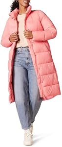 Amazon Essentials Women's Lightweight Water-Resistant Long Cocoon Puffer Winter Coat Amazon Essentials