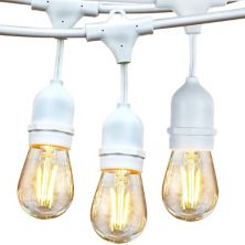 Brightech Ambience Pro Edison White LED Водонепроницаемые наружные струнные светильники, 48 футов. Brightech