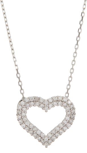 Ожерелье с подвеской в форме сердца из стерлингового серебра Pave CZ Suzy Levian