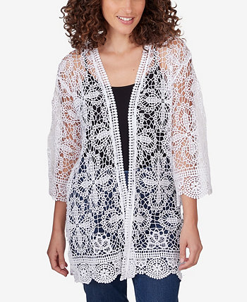 Petite Medallion Lace Scalloped Cardigan Ruby Rd.