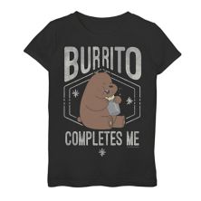 Футболка Cartoon Network We Bare Bears Burrito Completes Me для девочек 7–16 лет с рисунком Cartoon Network