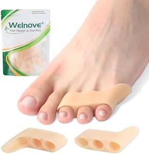 Welnove Gel (Гель) Pinky Toe Separators - 8 Pack Pinky Toe Spacers, Bunion Cushions Pads for Women＆Men, Silicone Little Toe Protectors for Preventing Rubbing & Relieve Pressure(Beige) Welnove