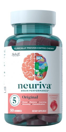 Gummies Добавка для улучшения работы мозга, без глютена, вегетарианская клубника, 50 жевательных конфет Neuriva